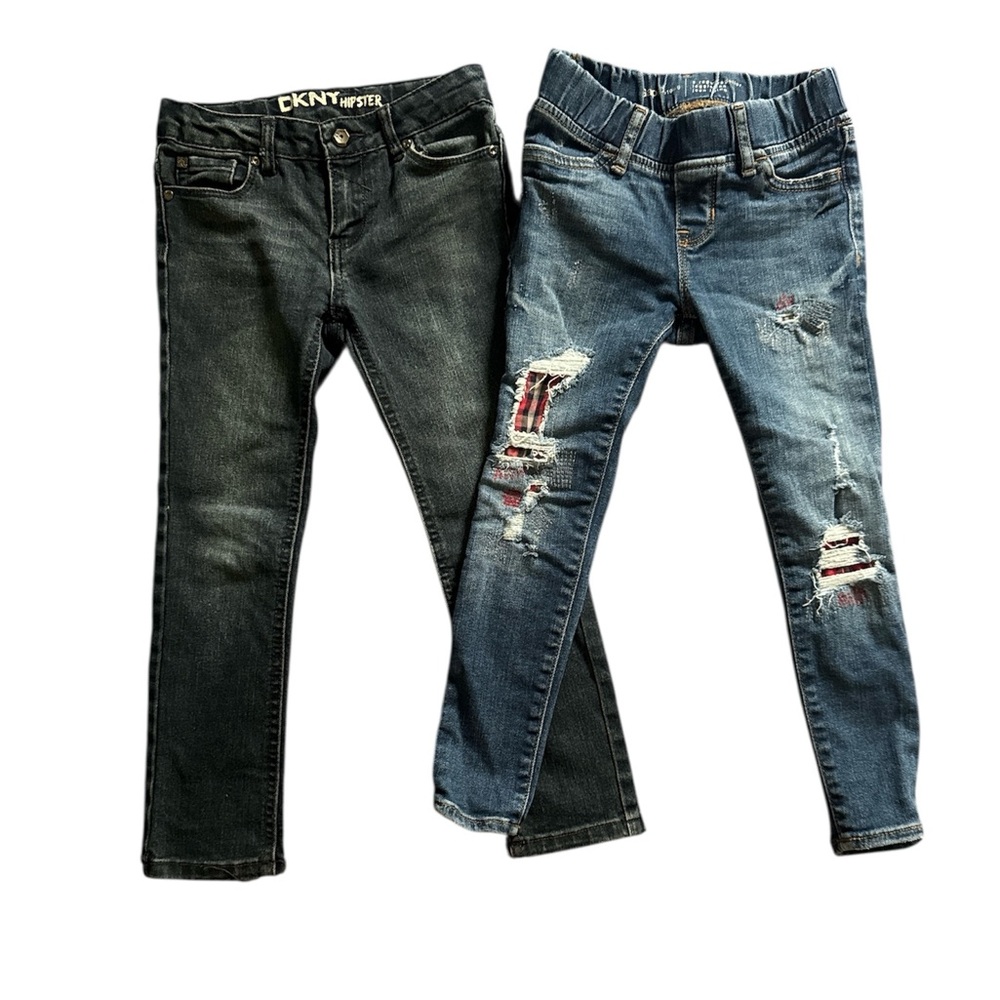 2 pairs Stylish Kids' Jeans Set - Black and Blue
